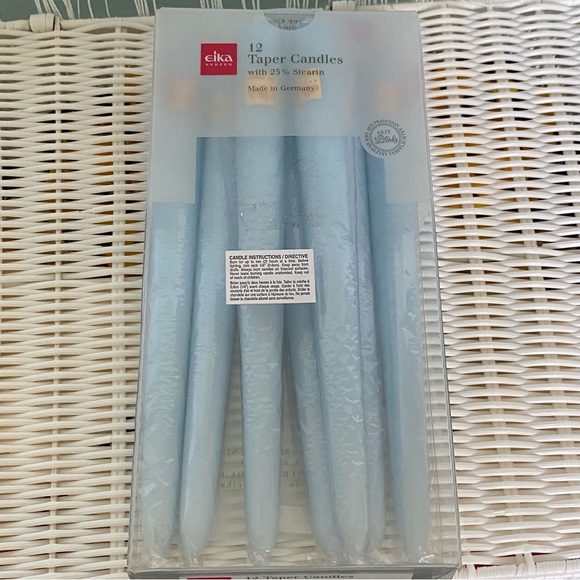Seven Premium Ice Blue Eika Kerzen Taper Candles 25% Stearin New - Picture 2 of 14